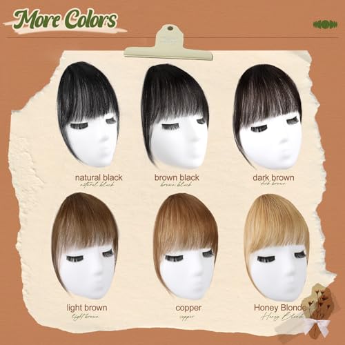 Forfeels Bangs Hair Clip,Dark Brown Clip In Bangs 100% Human Remy Hair Bangs,Wispy Clip On Hair Extensions,Fringe With Temples Hairpieces For Women thumb #5