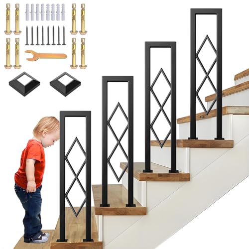 Rampe intérieur extérieur pour couloirs et escalier en U noir