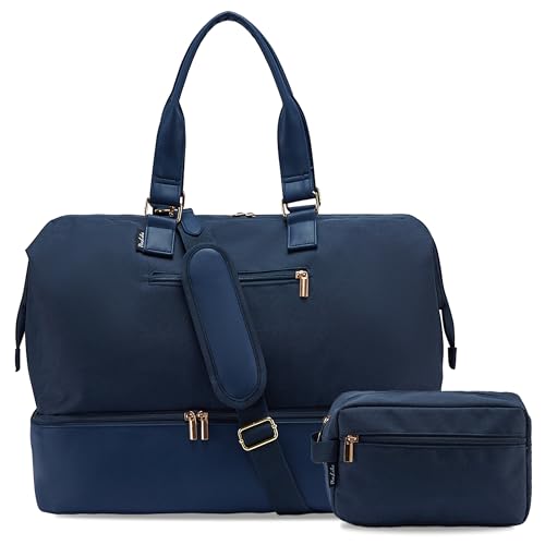 Weekender Bags for Women, Large Travel Duffel Bag with Shoes Compartment, Carry On Overnight Tote Bags with Toiletry Bag