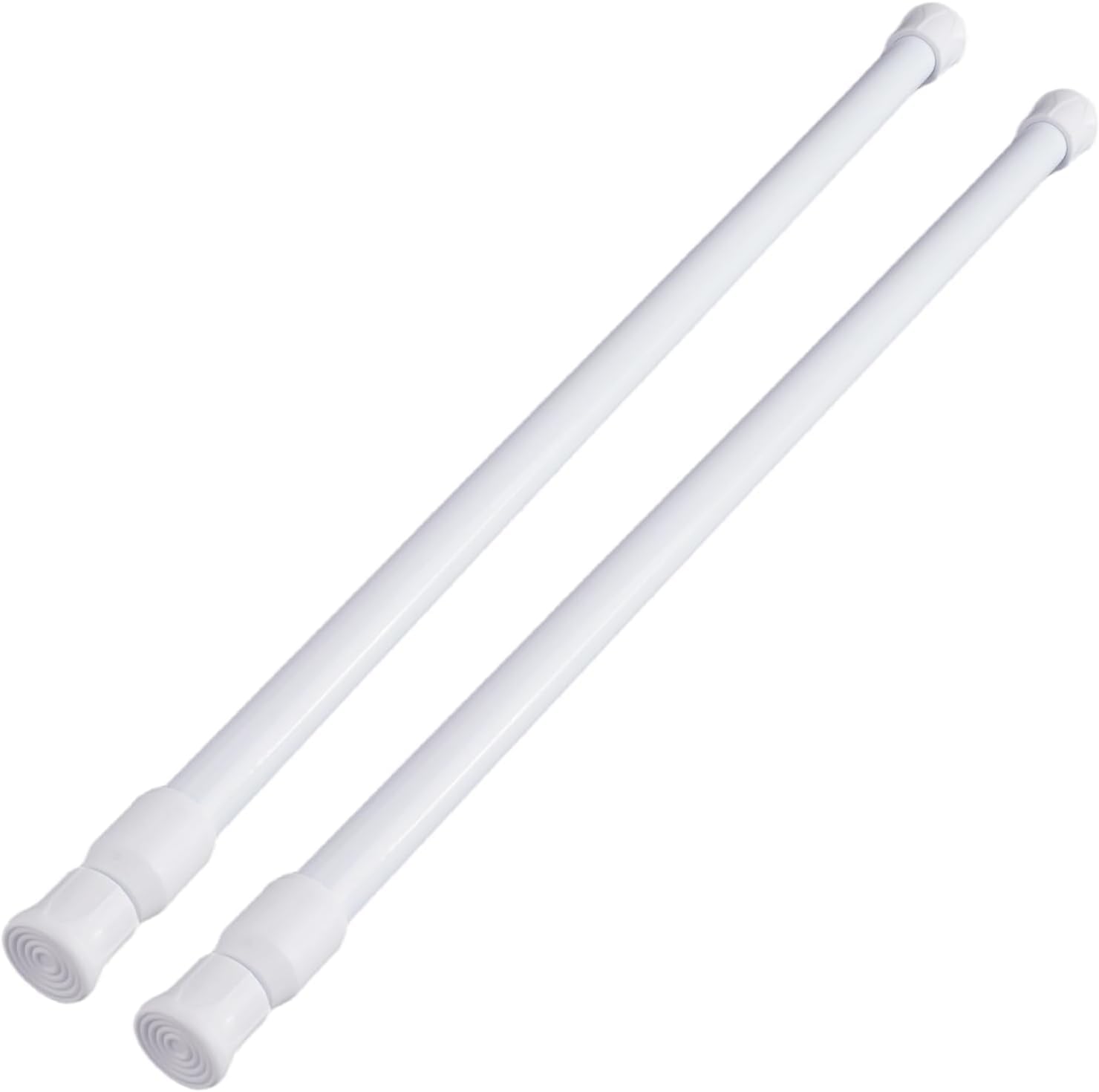 2 Pieces Tension Rod for Curtains, 40-70cm Adjustable Extendable Curtain Poles, No Drill Telescopic White Curtain Pole, Spring Loaded Curtain Rods for Shower, Wardrobe, Door, Cupboards, Clothes