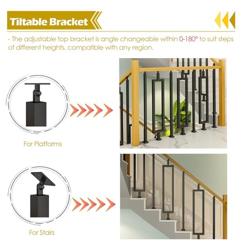 Balustres en métal pour escalier intérieur et extérieur fixation sol robuste - 4