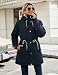 Xnova Damen Wintermantel Fleece gefütterter Parka Mittlere (Blau, L)