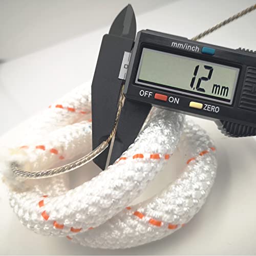 Foto von MOCUI Outdoor Hilfs kletterseil Drahtseil, Hochfestes Sicherheitsseil Geflochtenes Nylonseil Rettungsseil m.2 Karabiner Absturzsicherungsgeschirr(Ø10MM*Länge20M)