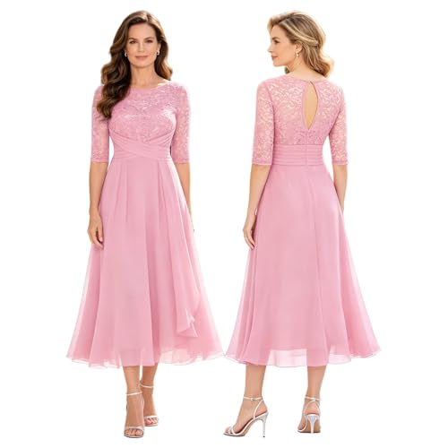 Robe maxi en chiffon à manches moyennes avec imprimé fleuri chic et fluide