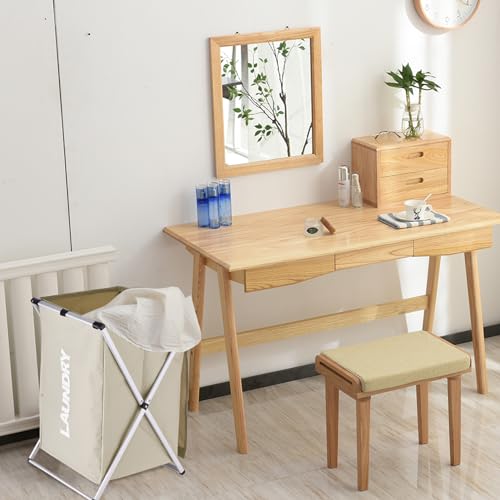 Panier à linge avec cadre aluminium robuste et tissu noir pliable - 8
