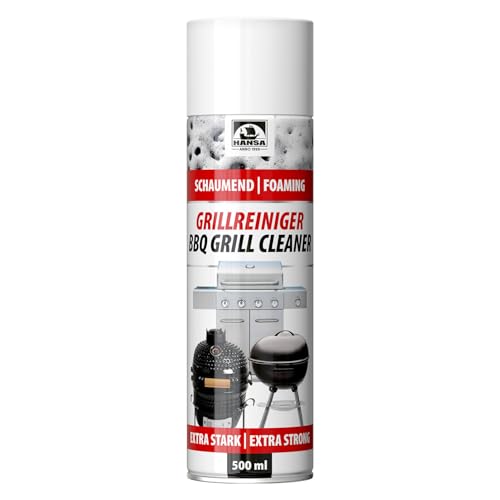 Hansa Grillreiniger Schaum – Extra Stark BBQ Grill Cleaner für Gasgrill, Holzkohlegrill & Smoker – Entfernt Fett, Öl & Eingebranntes – Schäumender Grillreiniger 500 ml (500ml)
