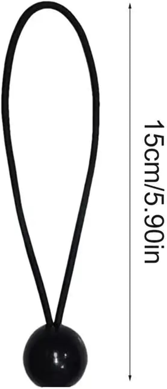 Bungee Cord 100pcs Ball Bungee Cords Elastic Tarp Bungees Tent Strap Heavy Duty Tarp & Canopy Bungee Cords with Ball for Outdoor Use(Black 20cm)