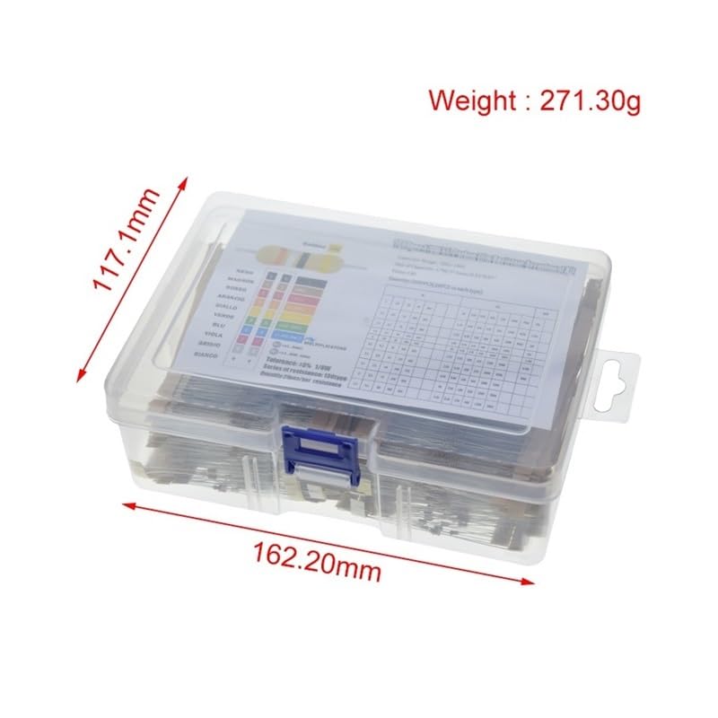 2600Pcs/Lot 1/8W 5% 1R~10Mohm 130ValuesX20Pcs Carbon Film Resistor Kit Pack Samples Assorted Kit NWPNLXEA