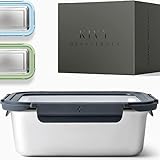 KIVY Große Edelstahl Brotdose mit Sichtfenster [1800ml] - Auslaufsichere Butterbrotdose - Brotdose Edelstahl - Lunchbox Erwachsene - Lunchbox Edelstahl - Brotdose Erwachsene - Brotdose Metall