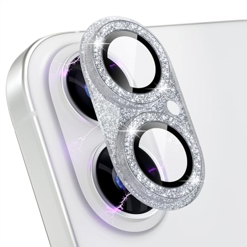 Choiche for iPhone 17 Camera Lens Protector, Glitter-Silver