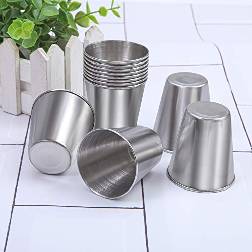 Ruisita 12 Pieces Stainless Steel Shot Cups Stainless Steel Shot Glass Drinking Tumbler (2.3 Ounce/70 Ml) #TOP4
