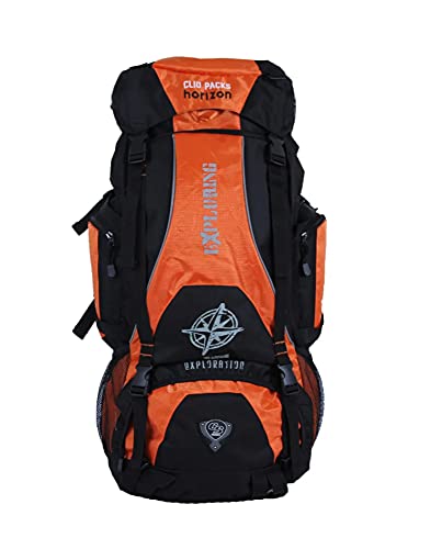 MOCHILA CARGUEIRA 70L CAMPING TRILHA VIAGEM PESCA (Laranja)