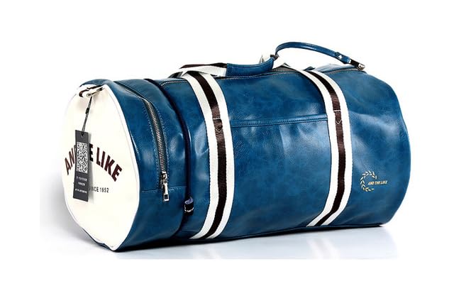 Sac de voyage en cuir bleu ZUC idéal pour le week-end et les séances de fitness au quotidien