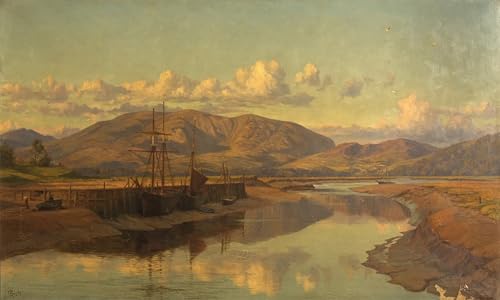 Tableau Old Wigtown Quay 60x90cm vintage par Charles Parsons Knight