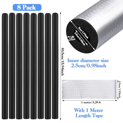 4 Pcs Pipe Insulation Foam Tube Foam Pipe Insulation,Self Adhesive Pipe Wrap Foam Tube for Winter Outside Pipes, Irrigation Pipe, Sprinkler , Spigot, Water Heater Pipes (1.3 Ft x 1 in) - Thumbnail 4