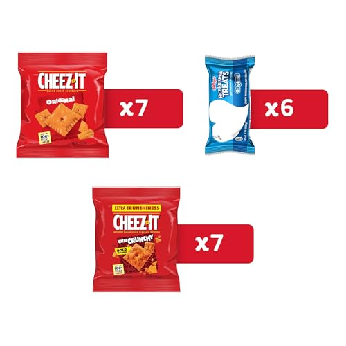 Kellogg's Cheez-It & Rice Krispies Treats, Lunch Snacks, Mega Variety Pack, 18.68oz Box (20 Count)