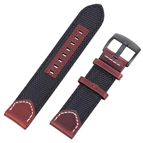 NICERIO Pulseiras de relógio de couro de nylon para substituição de liberação rápida para relógio fe