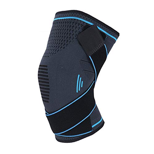 Kneecap Knee Compression Sleeve Support for Men and Women, Running, Hiking, Jogging, ACL, Meniscus Tear, Sports (Blue, Medium)