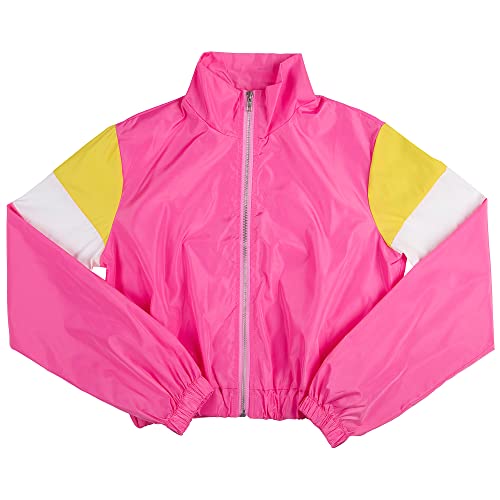 Eosiedur Women Colorblock 2 Piece Tracksuit Sets Long Sleeve High Waist Pants Sets Colour Sweatsuit Pink X-Large Size 8-10 #TOP2