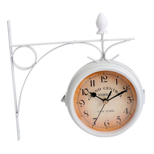 Unomor-Double-Sided-Wall-Clock-Outdoor-Clock-Farmhouse-Vintage-Garden-Clock-Garden-Hanging-Clock-Outdoor-Pendant-Lights-Outdoor-Decor-Home-Decor-Decorative-Iron-Digital-White-Chandelier