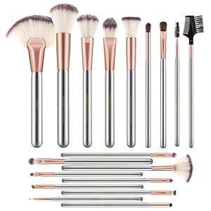 18 Teiliges Makeup Pinsel Set, Professionelles Pinselset, Komplettes Unentbehrlicher Kosmetikpinsel, Schminkpinsel für Lidschatten Stiftung Erröten Pinsel Concealer Eyeliner