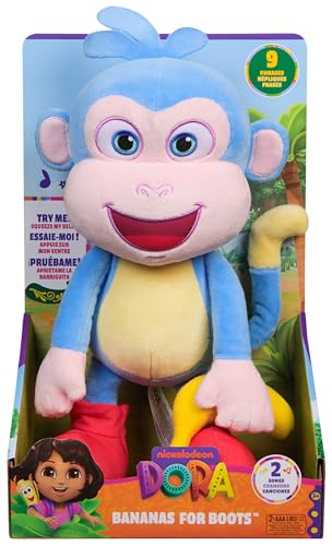 Dora Bananenfreund Boots - ca. 30 cm große, interaktive Plüschfigur zur beliebten TV-Serie mit 2 Liedern und 9 Sätzen… – Ansicht 1