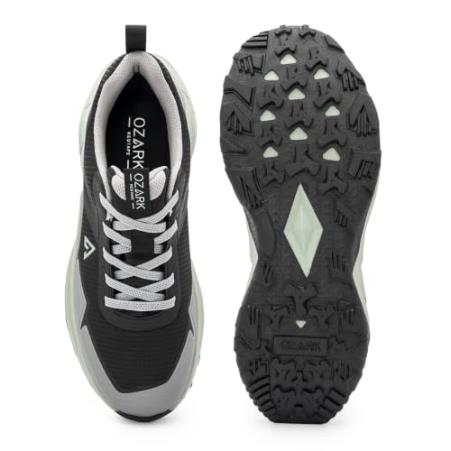 Image of Ozark Green and Black Trail Running Shoes for Men | Low-Cut Outdoor