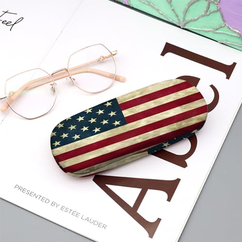 Image of Eyeglasses Case Hard Shell Protective Case for Glasses Eyeglass Box with Cleaning Cloth for Boys Men Man Cute Aesthetic