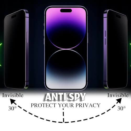 Image of Speaker Mesh Dust Filter Privacy Tempered Glass for iPhone 15 /16 (6.1 Inch) | Anti Spy | 9H Hardness | Anti Scratch | Bubble Free & Easy Installation | 1 Pack