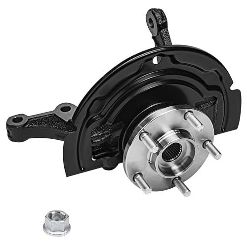 Image of Detroit Axle - Front Left Steering Knuckle for 2002-2006 Nissan Altima 2004-2008 Maxima, Driver Side Steering Knuckle & Wheel Bearing Hub Replacement