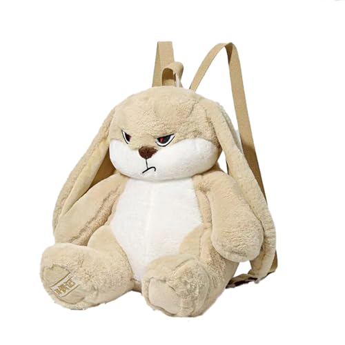 Generic Cute Plush Animal, Rabbit Backpack with Adjustable Straps Khaki, Fuzzy Backpack Purse Funny Rabbit Backpack Bunny Plush Backpack, 40*30*15cm, White