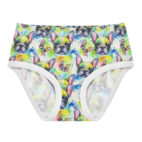 Joisal Toddlers Underwear Floral 2t Cotton Cute Panties Girl Print Briefs Undies Kids Colorful French Bulldog Heads