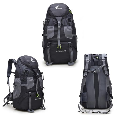 TOKSHOP Mochila Camping Cargueira 50 Litros Grande Reforçada Impermeável Caminhadas Trilhas Viagens