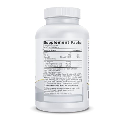 image for Nordic Naturals ProOmega 2000-D, Lemon Flavor - 120 Soft Gels - 2150 m