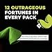 Miss Fortunes, Funny Fortune Cookies, The Unlucky Dozen, For Those Who Have Been Finger'd By Fate! Written by Professional Comedy Writers (Box of 12 Individually Wrapped Green Fortune Cookies)