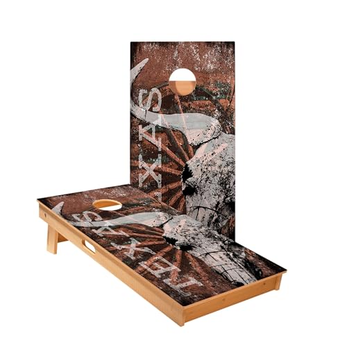 Skip's Garage Red Texas Longhorn Cornhole Boards - Includes (2)