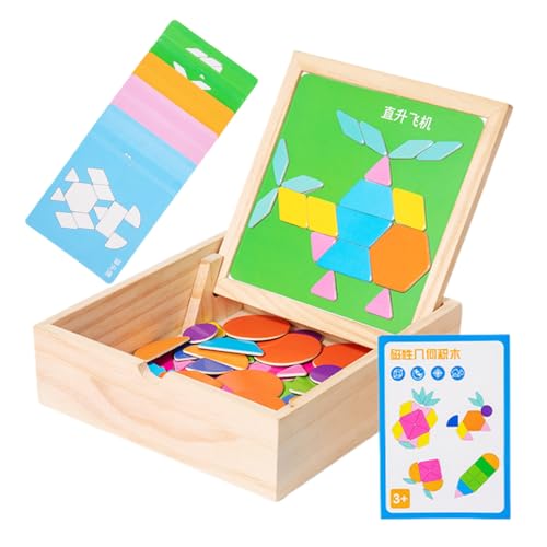Protoence Tangrams Magnéticos - Juguete Educativo de Madera para Aprendizaje Temprano,Interactivo | para Casa Escuela Aula Noche Familiar Viaje Fiesta Actividad Grupal Preescolar Jardín de Infancia