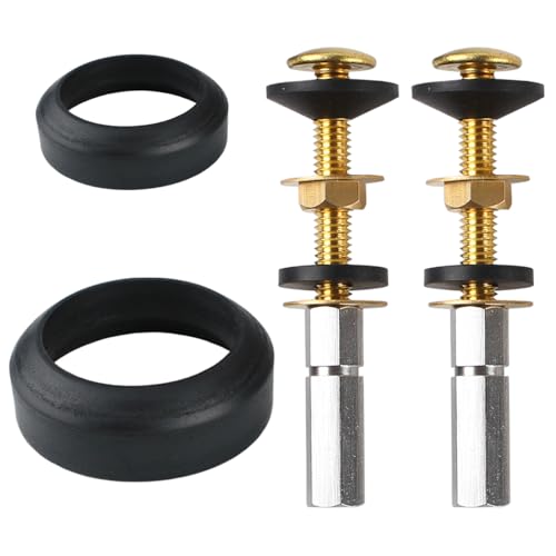 Toilet Tank to Bowl Bolt & Gaskets Kits, Toilet Tank Seal Kit, Toilet Tank Gasket Replacement Kit, Extra Long Nut Fits 2'' and 3'' Toilet Flush Valve Tank Coupling kit