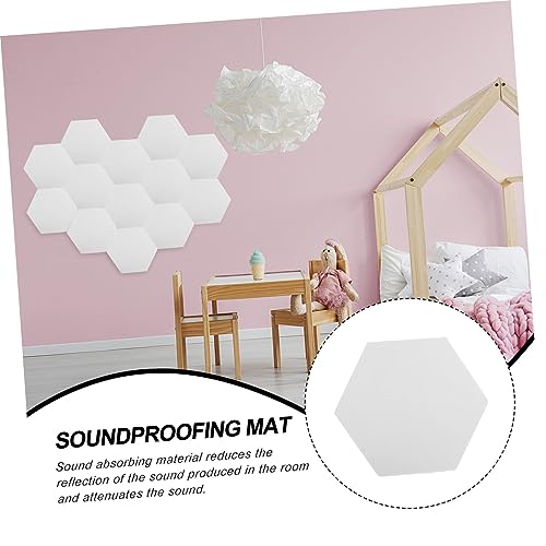 12 piezas de tapetes acústicos para paneles de pared, aislamiento acústico, fácil instalación, para estudio en casa miniatura 7