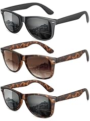 (3 Pack) Matte Black + Tortoise Brown + Tortoise Grey