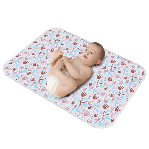Image of Baby Diaper Changing Pad, 21 5/8" x 31.5" Waterproof Changing Pad Liners - Reusable Soft and Absorbent Portable Changing Mat(Tulip1PCS)