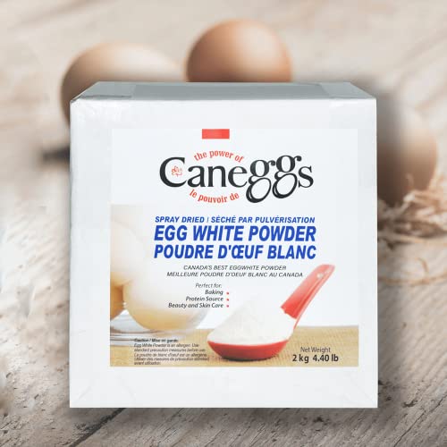 Caneggs Powdered Eggs (Egg White) | Grade A Eggs 100% Natural | Fat Free and Keto Friendly | 2kg or 4.4lbs