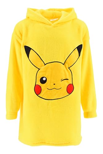 Pokémon Sudadera para Niño, Manta con Capucha para Niño, Diseño Pikachu Sudadera Manta Polar Suave, Talla 9/12 Años