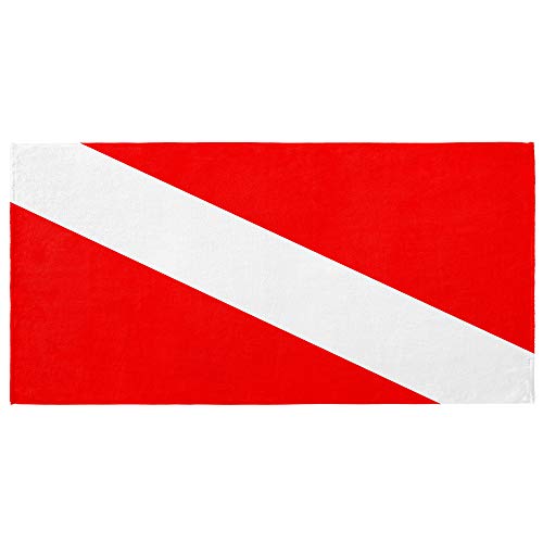 Softerry Diver Flag Velour Beach Towel