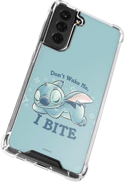Skinit Clear Phone Case Compatible with Galaxy S22 - Officially Licensed Disney Lilo and Stitch Dont Wake Me I Bite Design