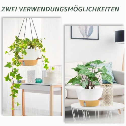 ZMTECH 30cm Selbstbewässernder Pflanztopf Hängend, 2er-Set, Blumentopf mit Untersetzer… – Ansicht 6