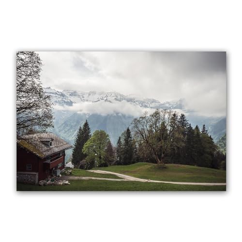 Tableau lac de montagne impression sur toile photo paysage 30x45cm