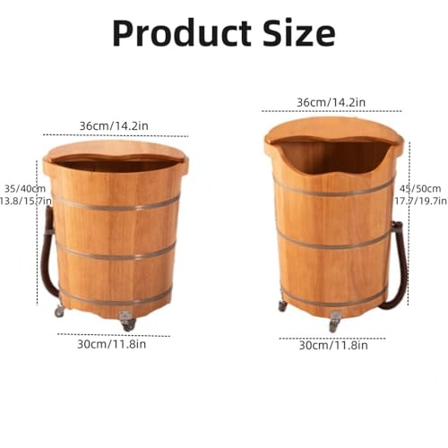 Spa de pies de madera con tapa, H19.7 in miniatura 2