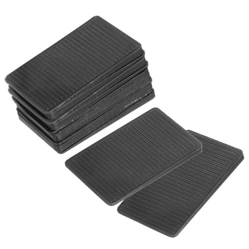 QUARKZMAN Niveleurs De Meubles, 12 Pcs Cales De Meubles, Cales Plastiques Noires, Fermes Et Anti-Dérapantes Pour Table Inégale, Pieds De Commode, Et Bricolage Plus De Meubles (40 x 25 x 3mm)