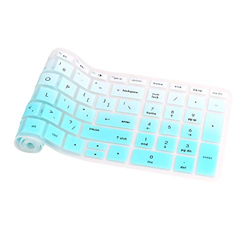 Keyboard Cover Compatible With Hp Envy X360 15.6” Series /2020 2019 Hp Pavilion 15 Hp Pavilion X360 15.6” Series/Hp Envy 17 17.3" Series/Hp Laptop 15T 17T 17-Ca0011Nr-By0040Nr -Ombre Hot Blue #TOP6